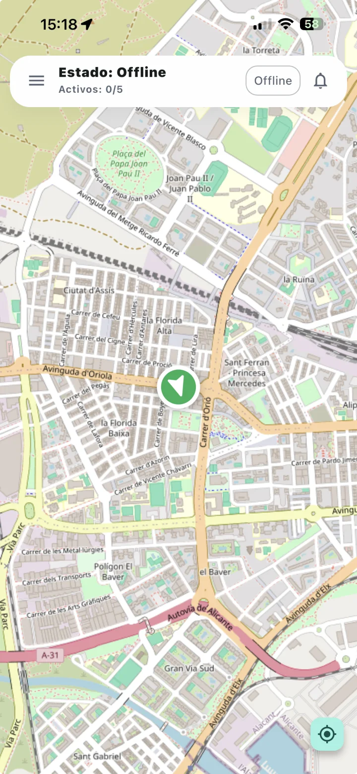 Seguimiento operativo de entrega cuando el rider está online en turno